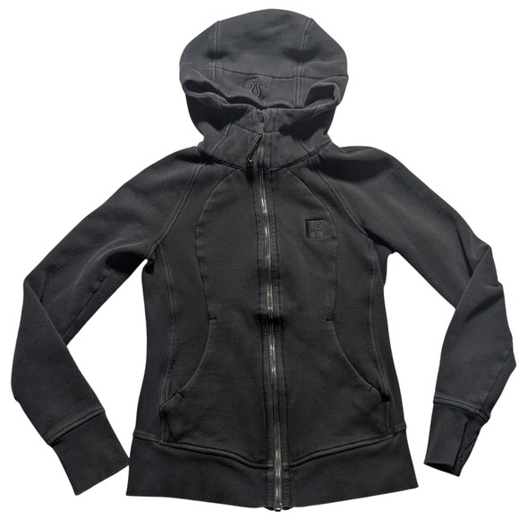 Lululemon x Facebook Scuba Zip Hoodie Black Size 4 Employee Tech Swag Logo RARE